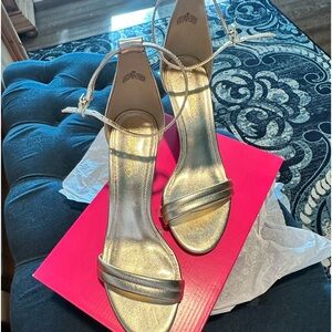 Lilly Pulitzer cork and metallic Jenna wedge sandal.